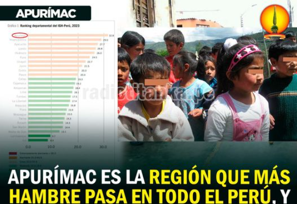 APURÍMAC: AL BORDE DE LA CATEGORÍA ALARMANTE POR DESNUTRICIÓN Y ANEMIA INFANTIL